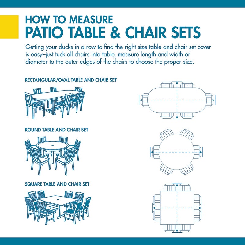 Duck Covers DUCKCOVERS Ultimate Waterproof Rectangular/Oval Patio Table with Chairs Cover, 107 Inch - Image 4